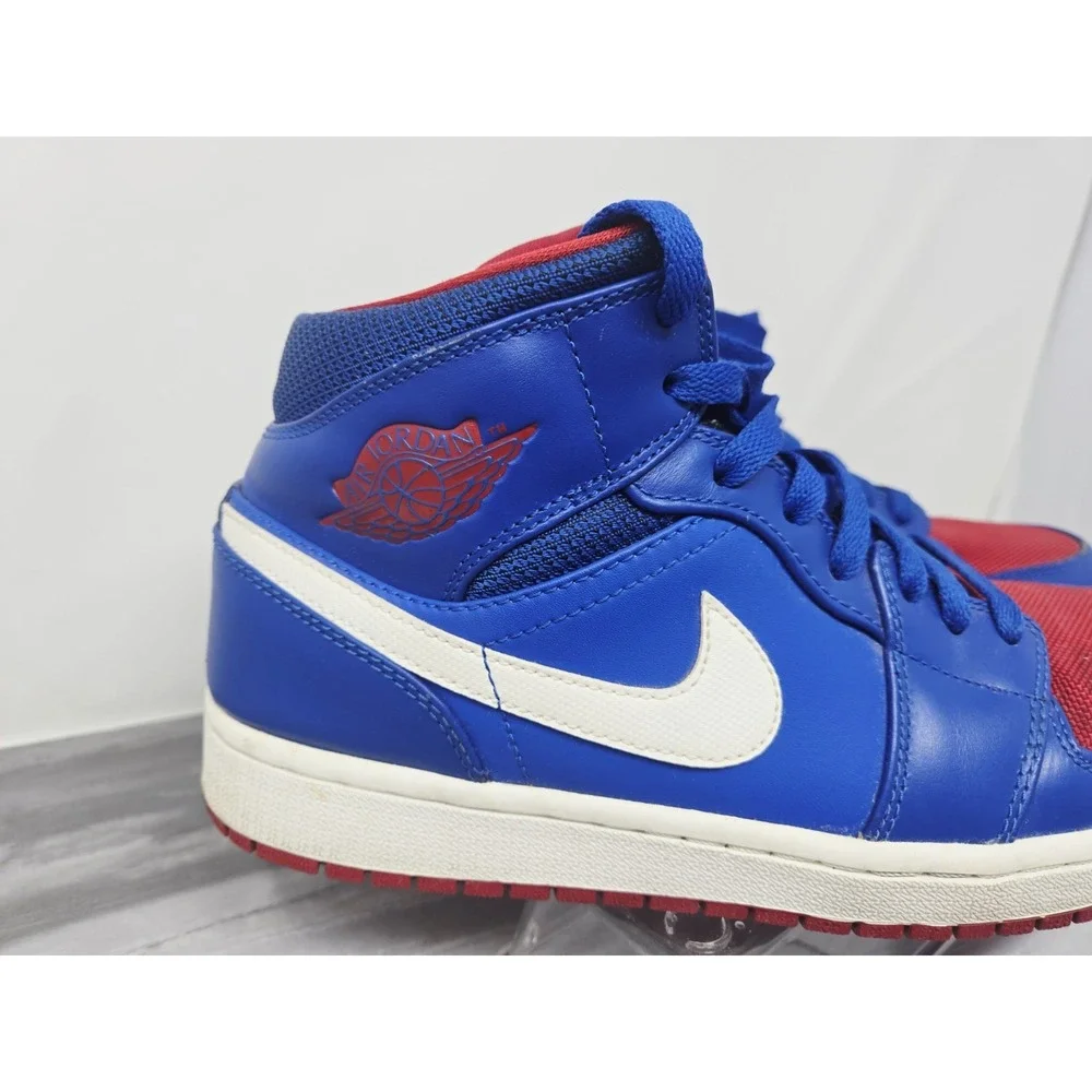 Nike Men's Sz 9 Air Jordan‎ 1 Retro Mid Detroit Pistons 554724-407 2012